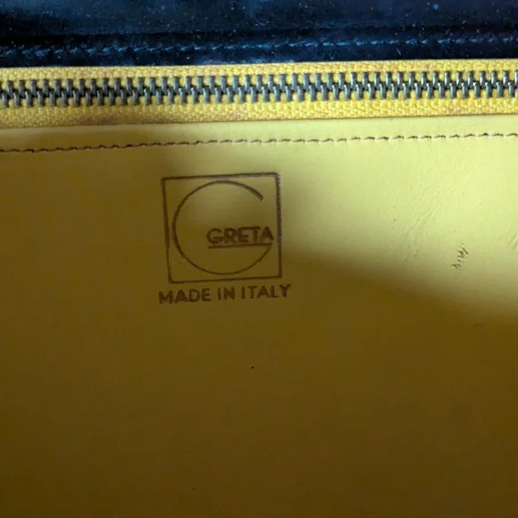 Vintage Greta Italian leather train case/cosmetic bag - Picture 3 of 15